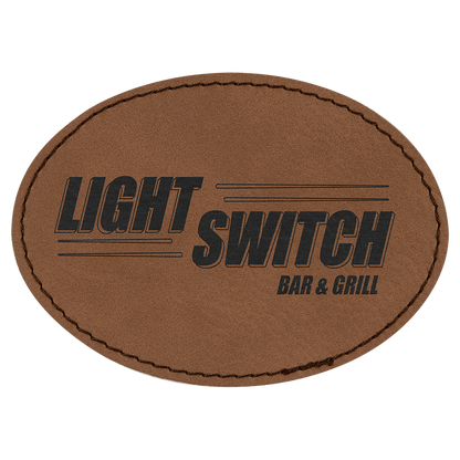 Oval Leatherette Patch with Adhesive 3.5" x 2.5"