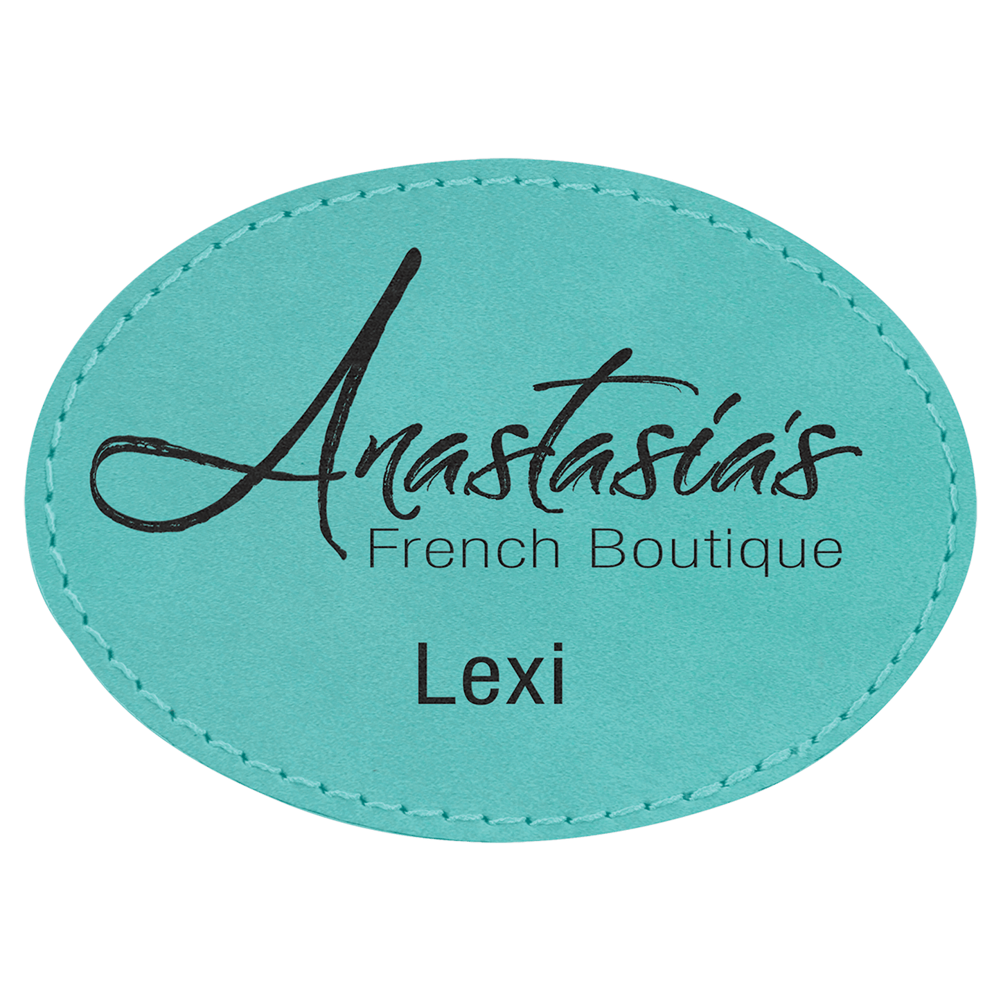 Oval Leatherette Patch with Adhesive 3.5" x 2.5"