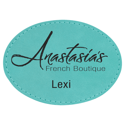 Oval Leatherette Patch with Adhesive 3.5" x 2.5"
