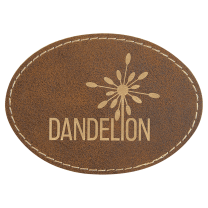Oval Leatherette Patch with Adhesive 3.5" x 2.5"
