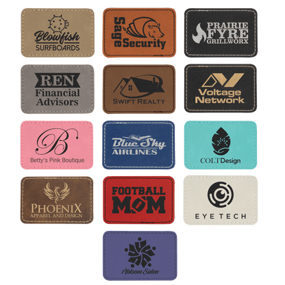 Rectangle Leatherette Patch with Adhesive 3" x 2"