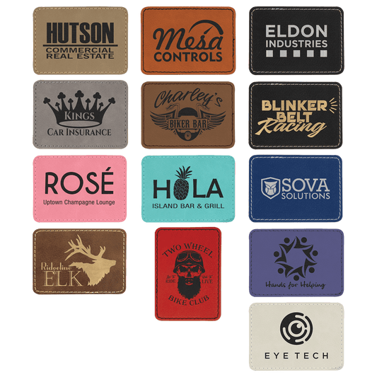 Rectangle Leatherette Patch with Adhesive 3.5" x 2.5"