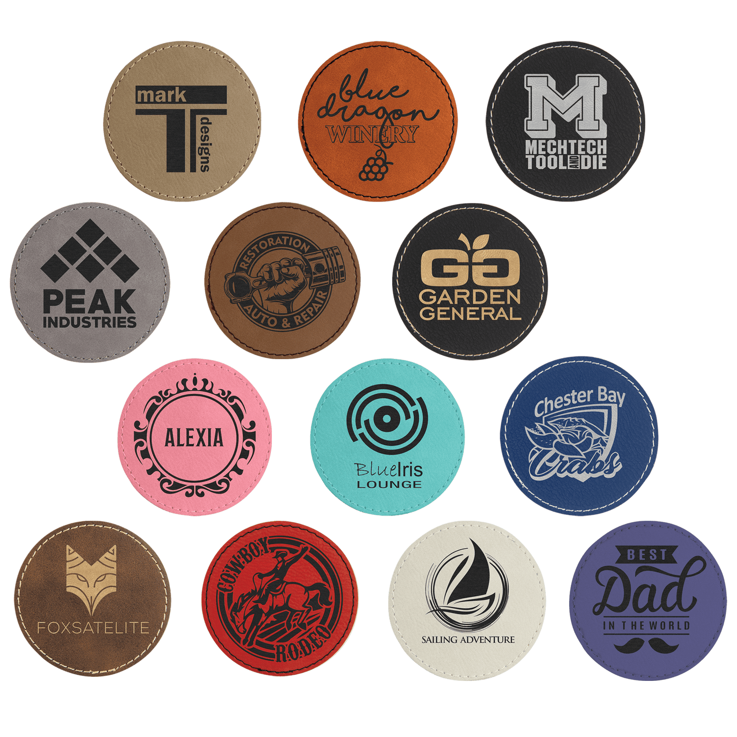 Round Leatherette Patch with Adhesive 3"