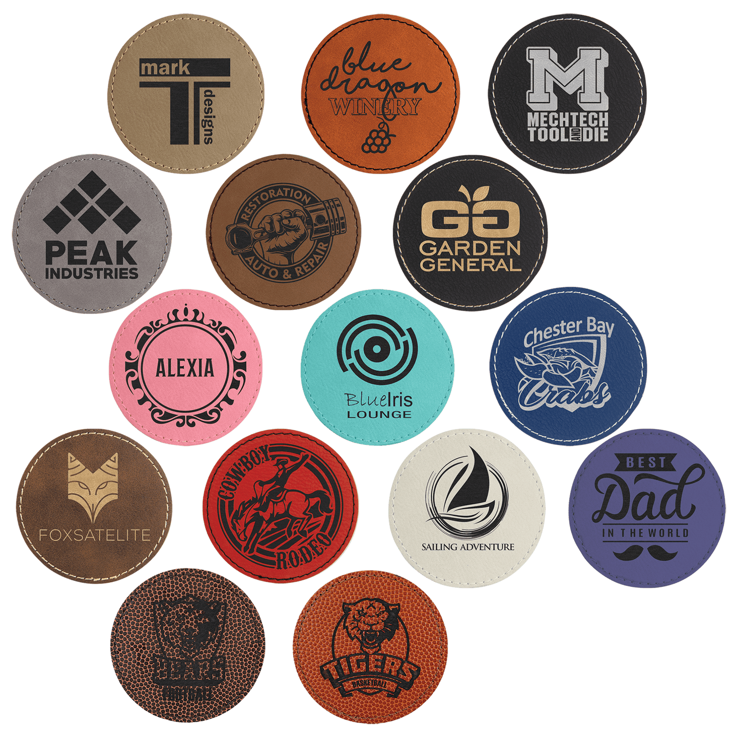 Round Leatherette Patch with Adhesive 3"