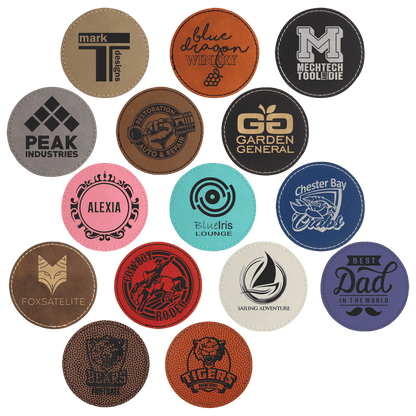 Round Leatherette Patch with Adhesive 3"