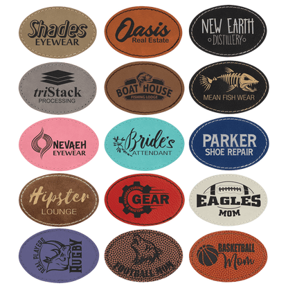 Oval Leatherette Patch with Adhesive 3" x 2"