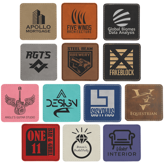 Square Leatherette Patch with Adhesive 3"