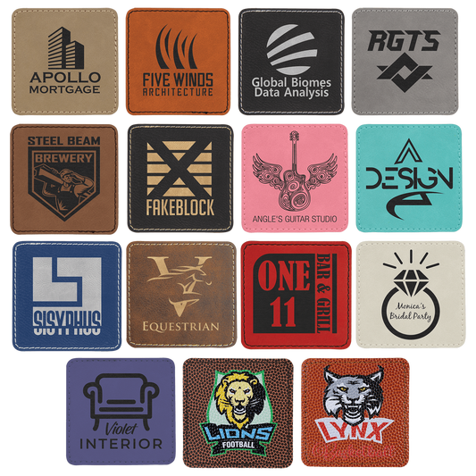 Square Leatherette Patch with Adhesive 3"