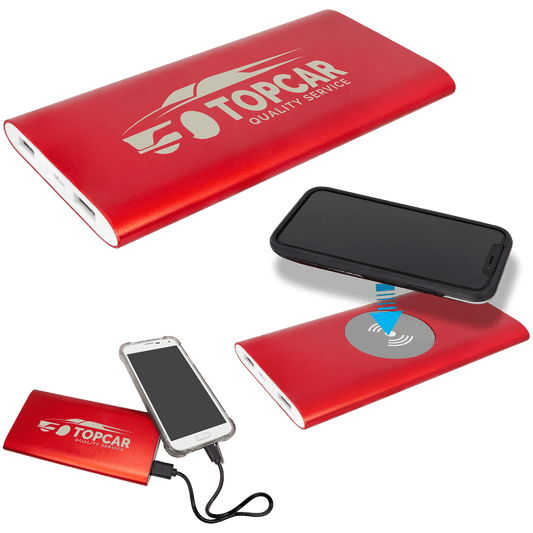 8000 mAh Power Bank & Wireless Anodized Aluminum Charger