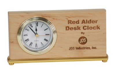 7.5" x 4" Red Alder Horizontal Desk Clock