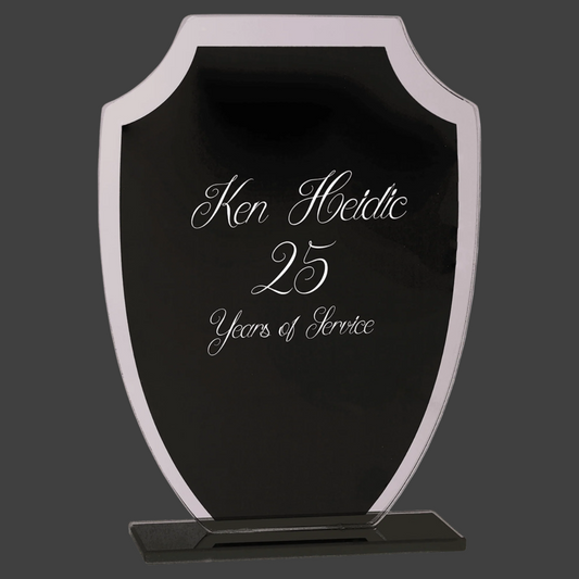 Black Shield Reflection Glass Award