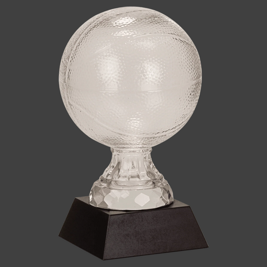 Glass Basketball with Black Marble Base