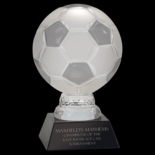 Glass Soccer Ball with Marble Base