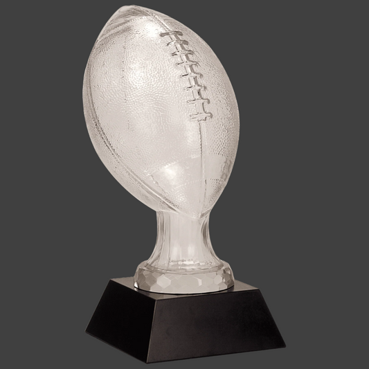 Glass Football with Black Marble Base