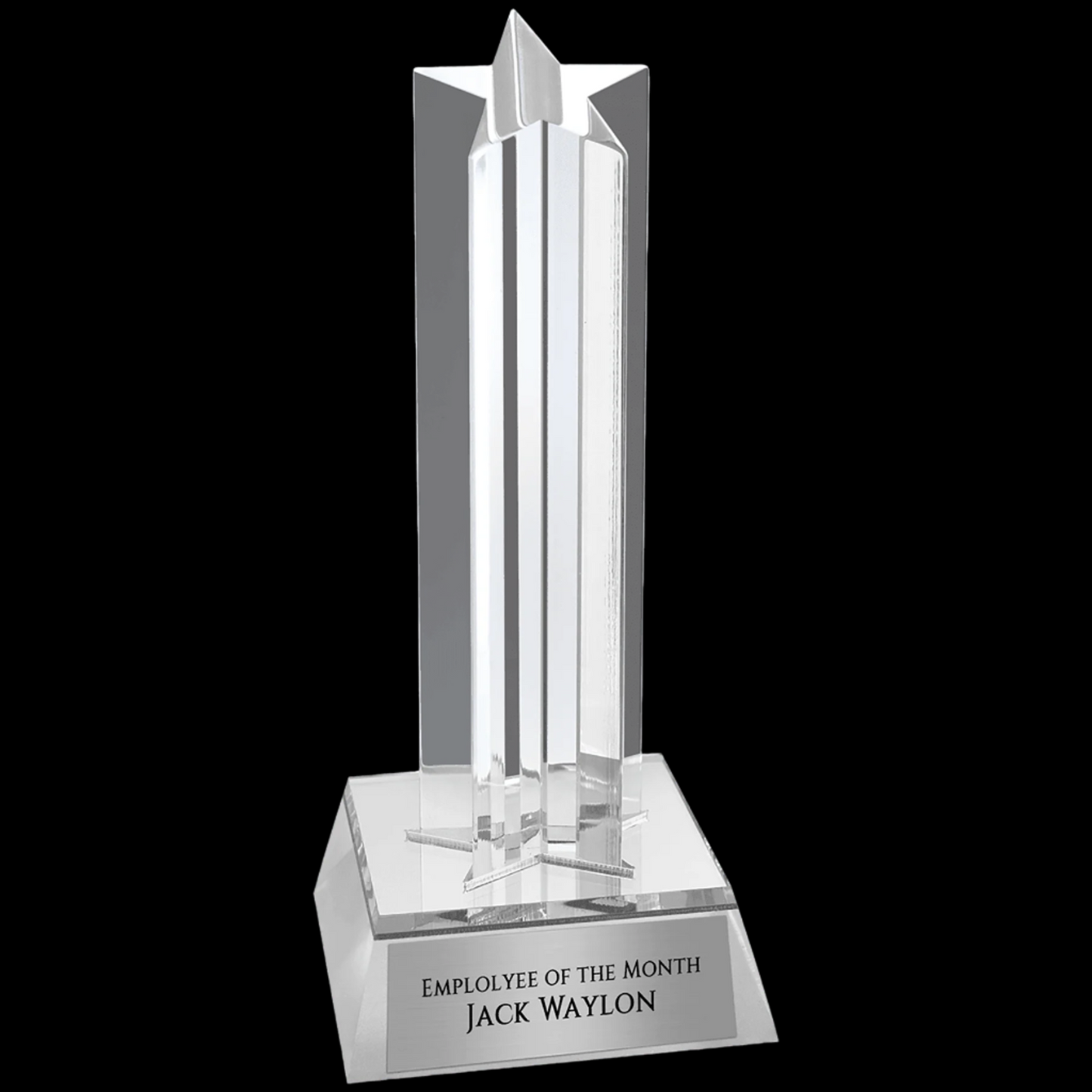 Silver Star Column Acrylic with Silver Base