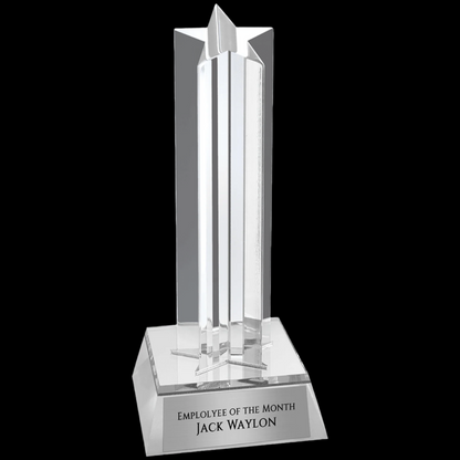 Silver Star Column Acrylic with Silver Base
