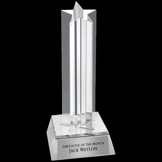 Silver Star Column Acrylic with Silver Base