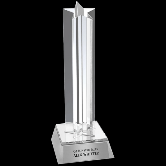 Silver Star Column Acrylic with Silver Base