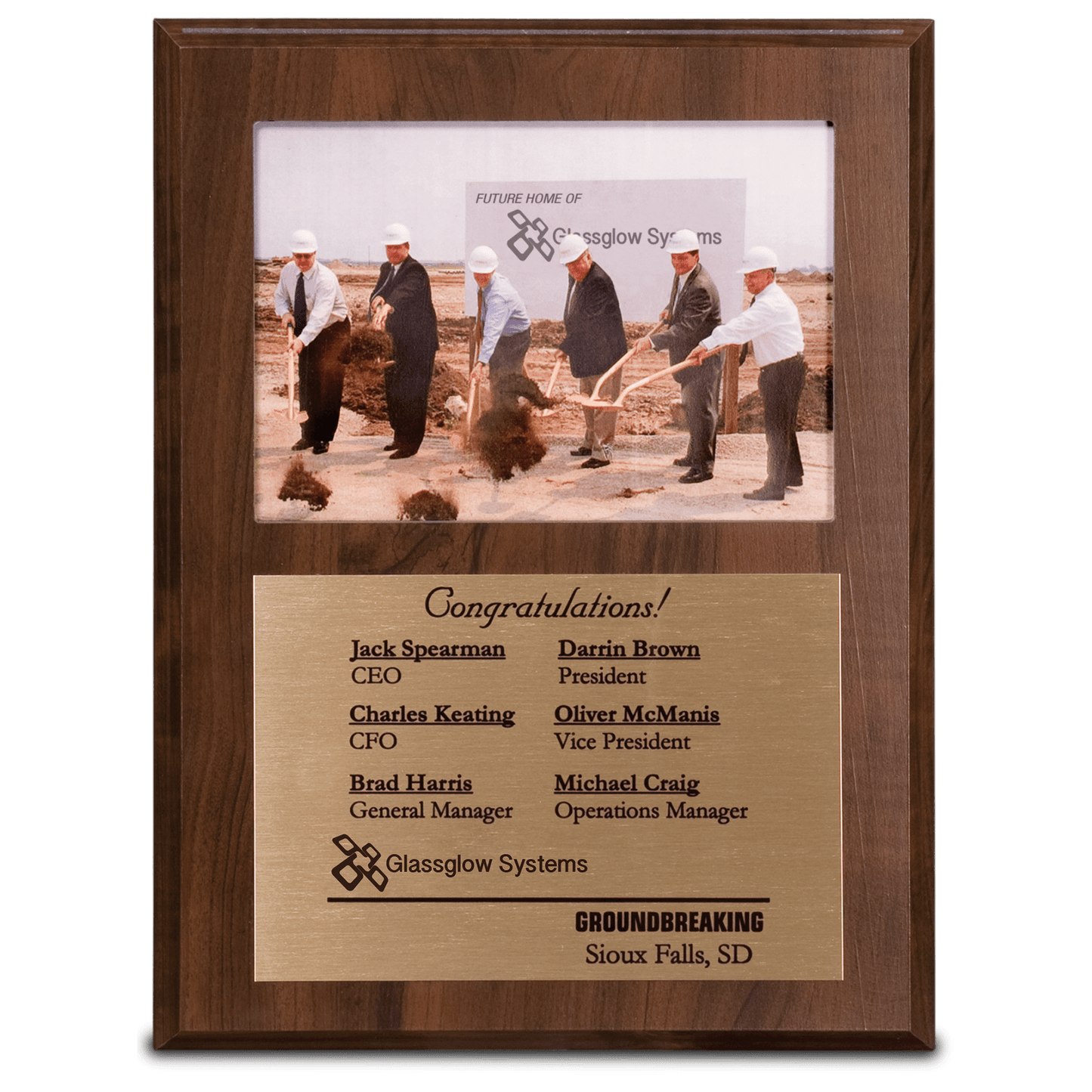 9" x 12" Cherry Finish Slide-In Frame Plaque with 5" x 7" Window