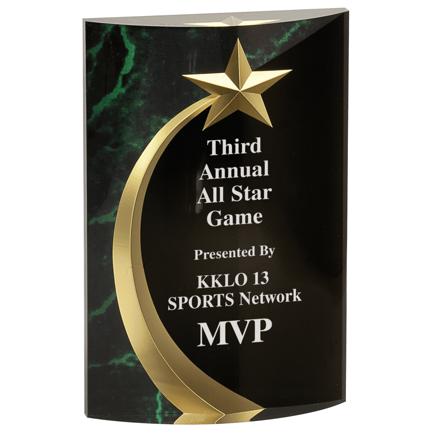 Green Marble Rounded Shooting Star Acrylic