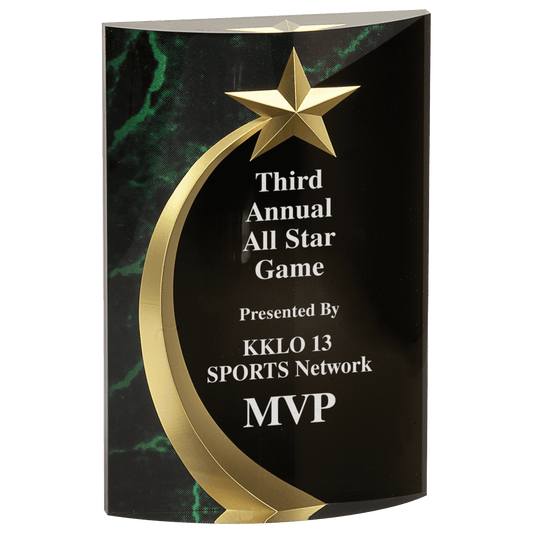 Green Marble Rounded Shooting Star Acrylic
