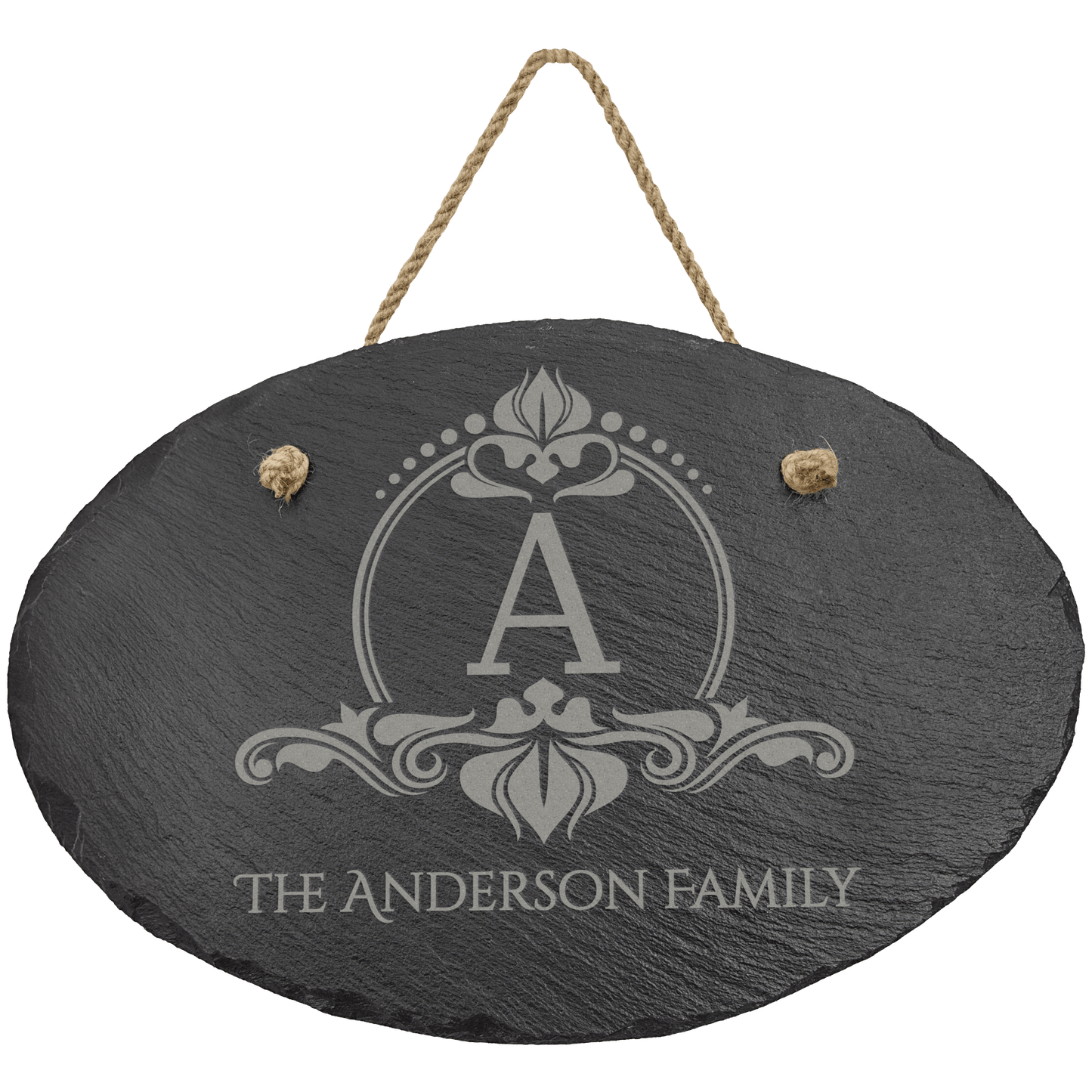 Oval Slate Plaque with Hanger String