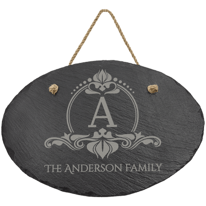 Oval Slate Plaque with Hanger String