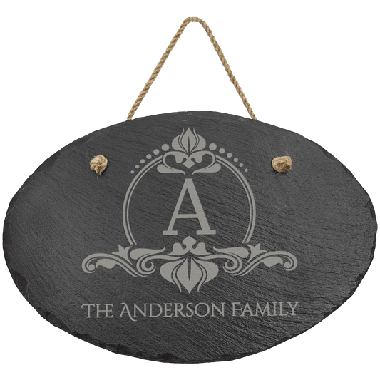 Oval Slate Plaque with Hanger String