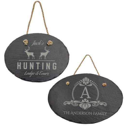 Oval Slate Plaque with Hanger String