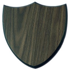 Walnut Finish Shield Plaque