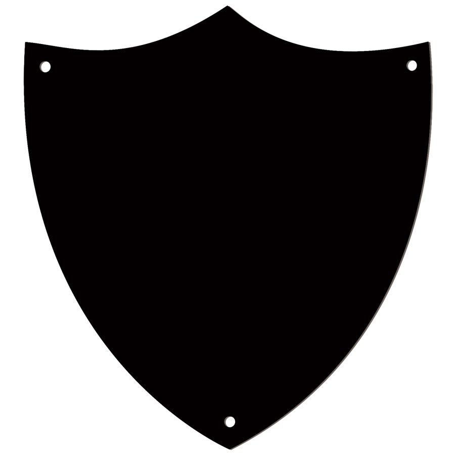 Black Brass Shield Plaque Plate