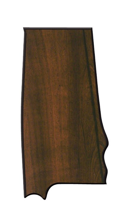 Walnut Finish Black Edge State Plaque