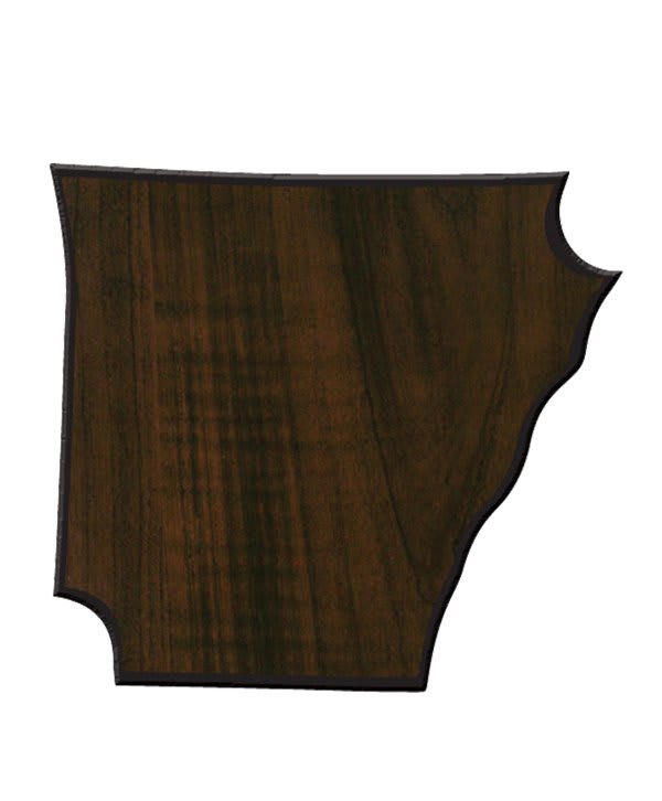 Walnut Finish Black Edge State Plaque