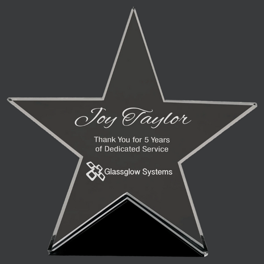 Clear Glass Star On Black Base