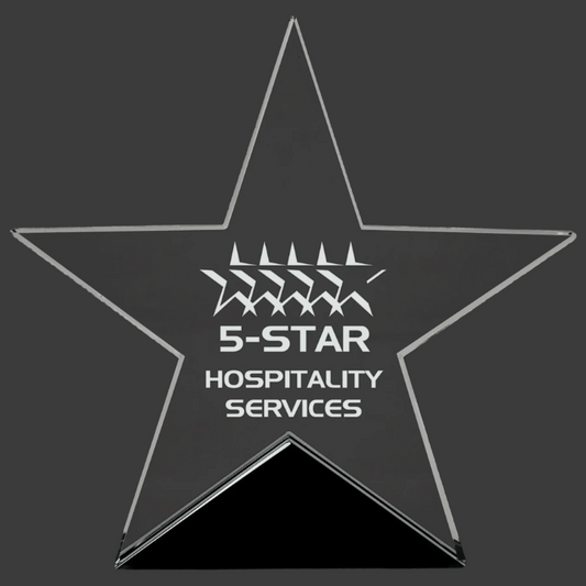 Clear Glass Star On Black Base