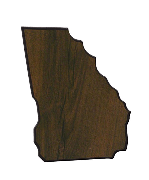 Walnut Finish Black Edge State Plaque
