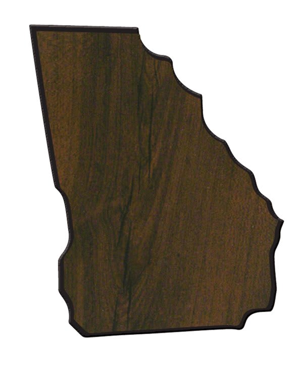 Walnut Finish Black Edge State Plaque