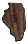 Walnut Finish Black Edge State Plaque