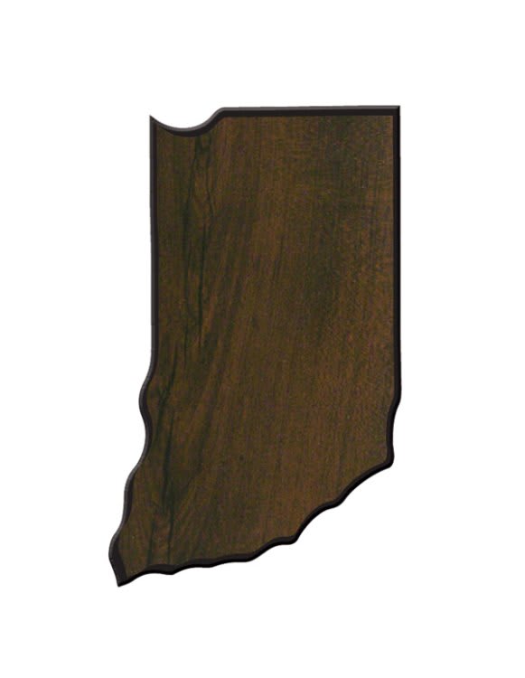 Walnut Finish Black Edge State Plaque