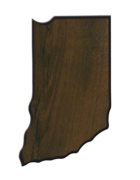 Walnut Finish Black Edge State Plaque