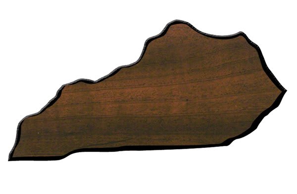 Walnut Finish Black Edge State Plaque
