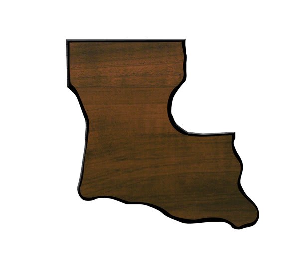 Walnut Finish Black Edge State Plaque