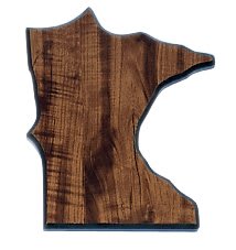 Walnut Finish Black Edge State Plaque