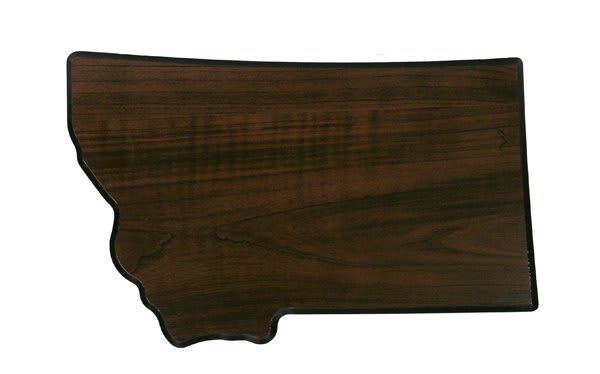 Walnut Finish Black Edge State Plaque