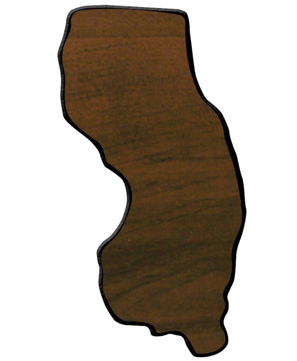 Walnut Finish Black Edge State Plaque