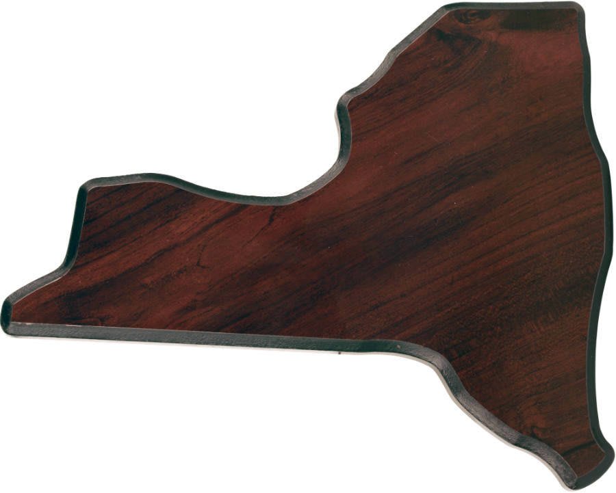Walnut Finish Black Edge State Plaque