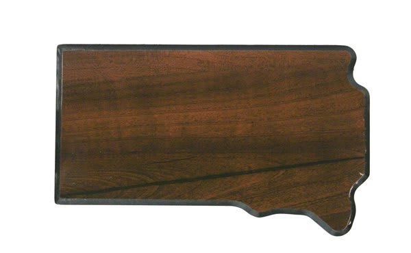 Walnut Finish Black Edge State Plaque