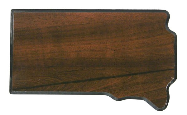 Walnut Finish Black Edge State Plaque