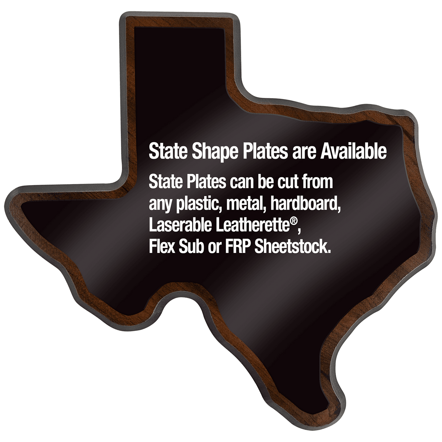 Walnut Finish Black Edge State Plaque