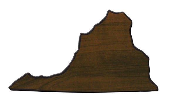 Walnut Finish Black Edge State Plaque